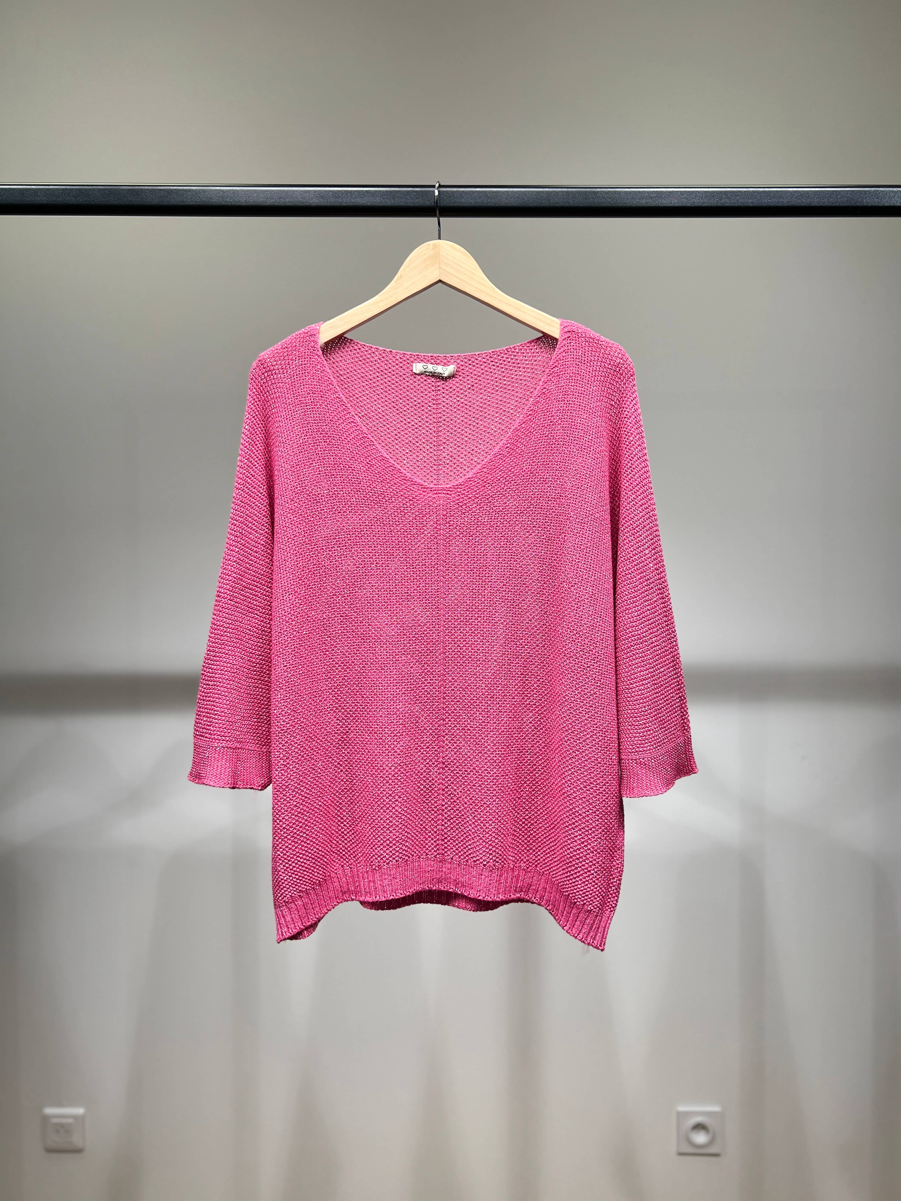 L'Emotion - Wholesale Knit Sweater - Women's - Modal Shiny Thread V-Neck Knitted Sweater10