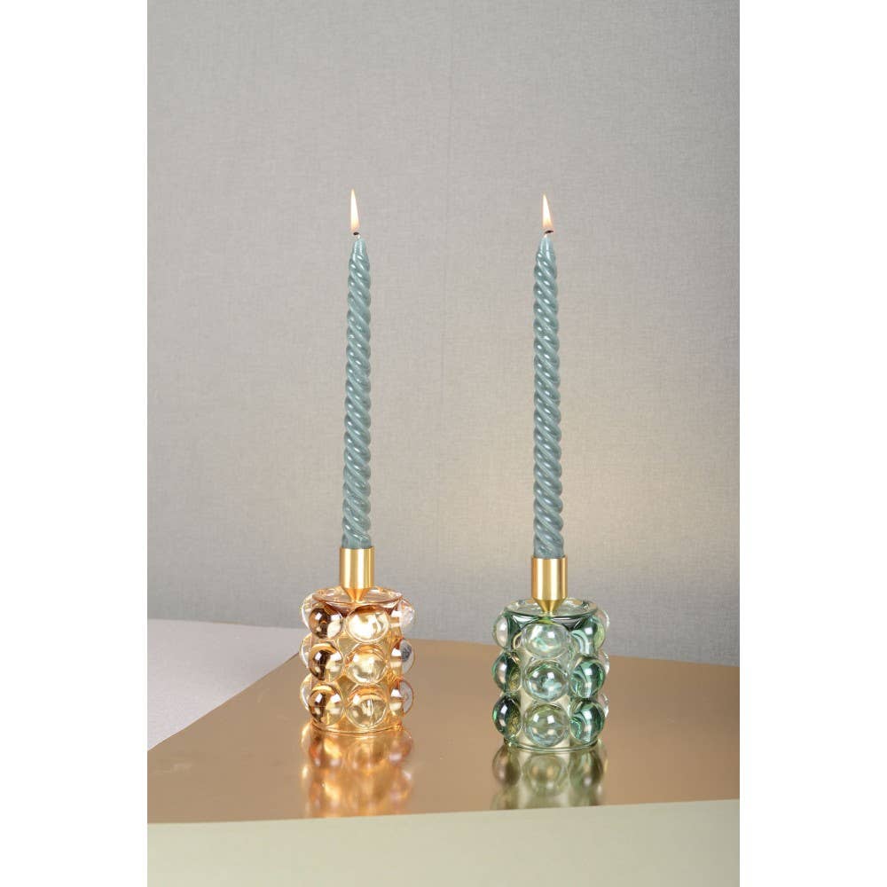 AULICA - Wholesale Candle Holder - Yellow and green bubble candle holders - set of 23