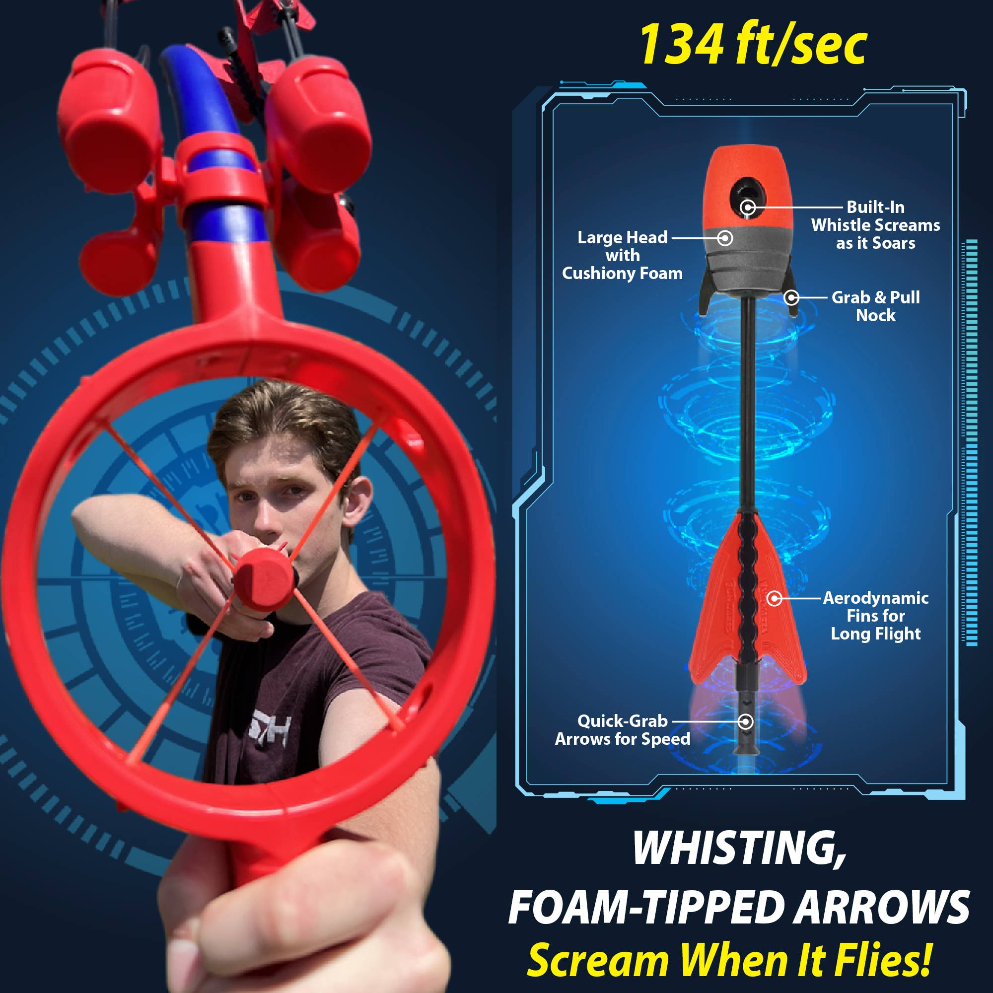 Funwares - Wholesale Sporting Game - Kids & Baby - Ring Strike Bow & Arrow – Screaming Arrows for Kids & Adults7