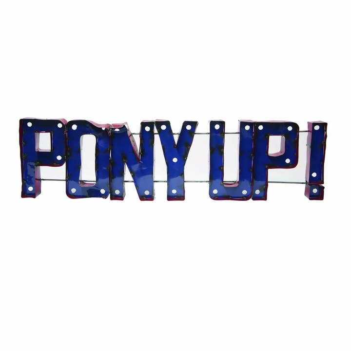 SMU Recycled Metal Wall Décor Illuminated - Pony Up for wholesale by Lrt Sales LLC