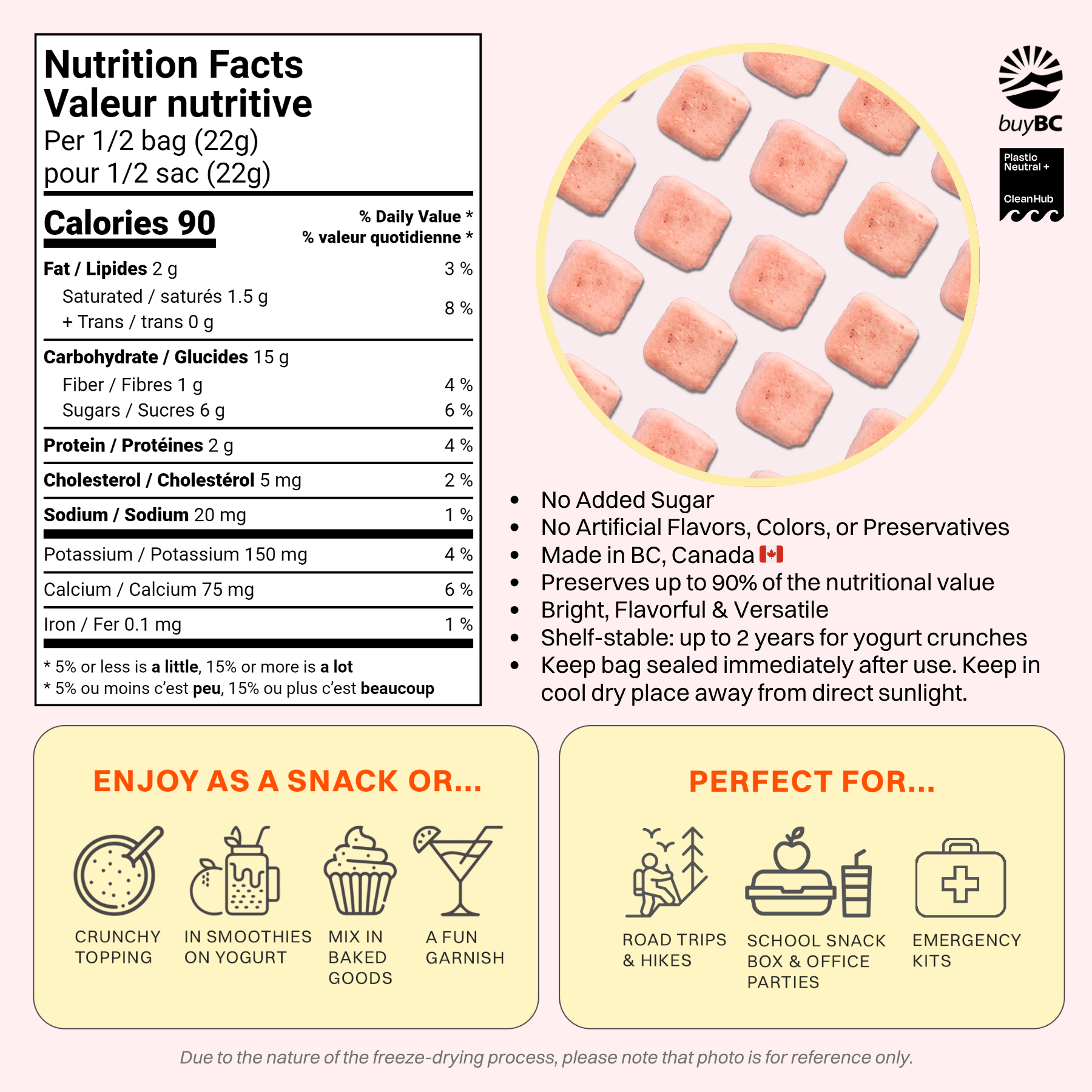 OHME! Foods - Wholesale Dried/Dehydrated Fruit - Freeze-Dried Strawberry Yogurt Crunch2