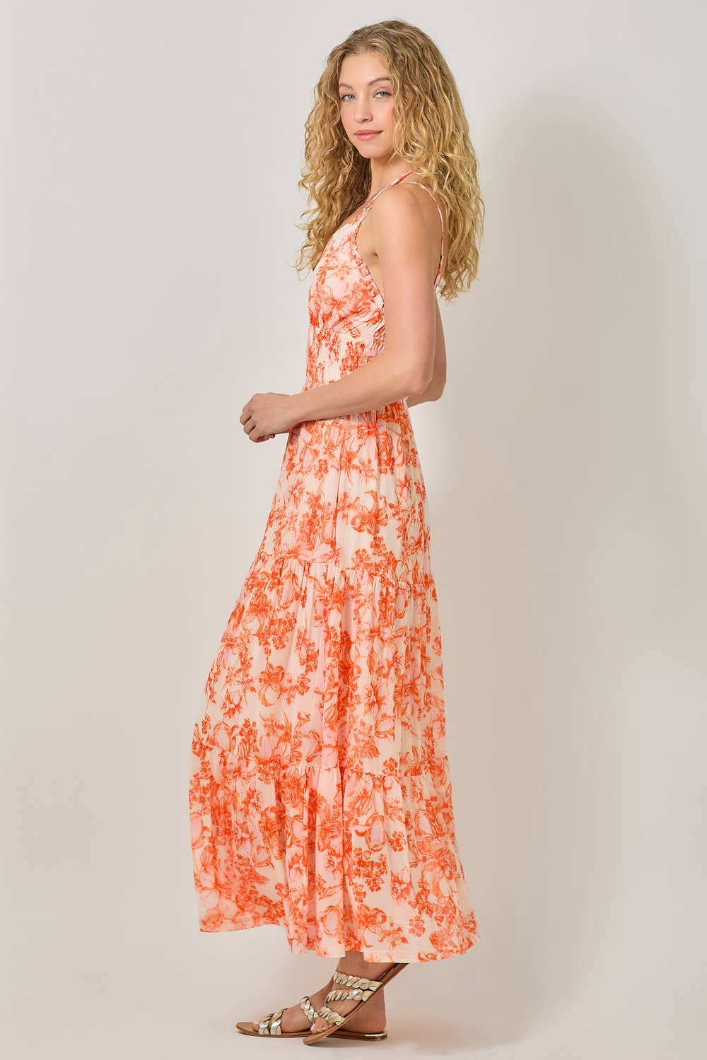 Mystree - Vendita all'ingrosso Vestito - Donna - 61048 Abito Lungo a Strati in Rete Stampata11