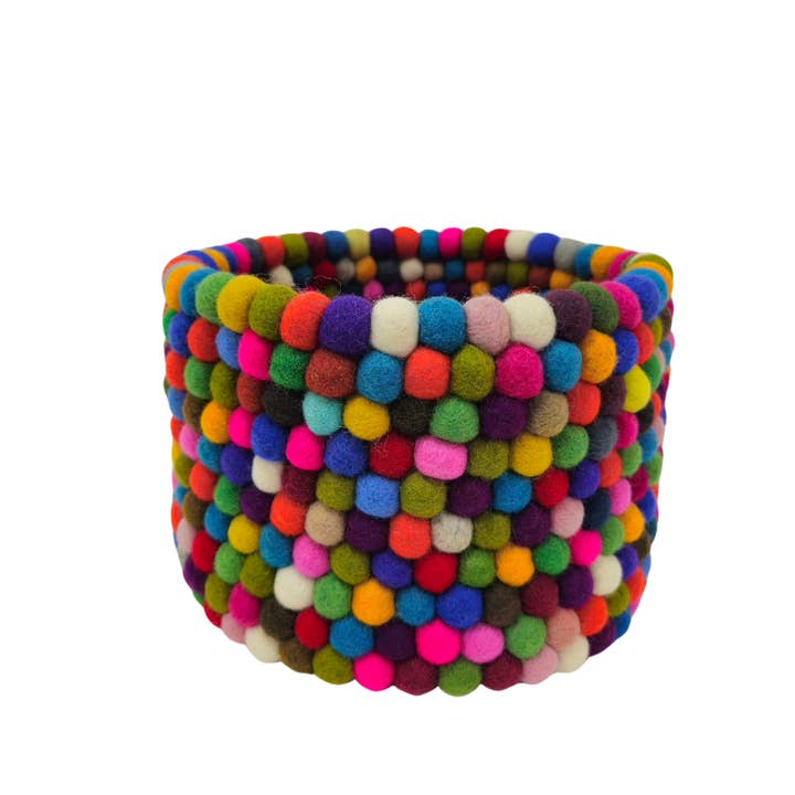 Charmig handgjord filt Pom Pom-korg - perfekt för förvaring för wholesale av Feltiful