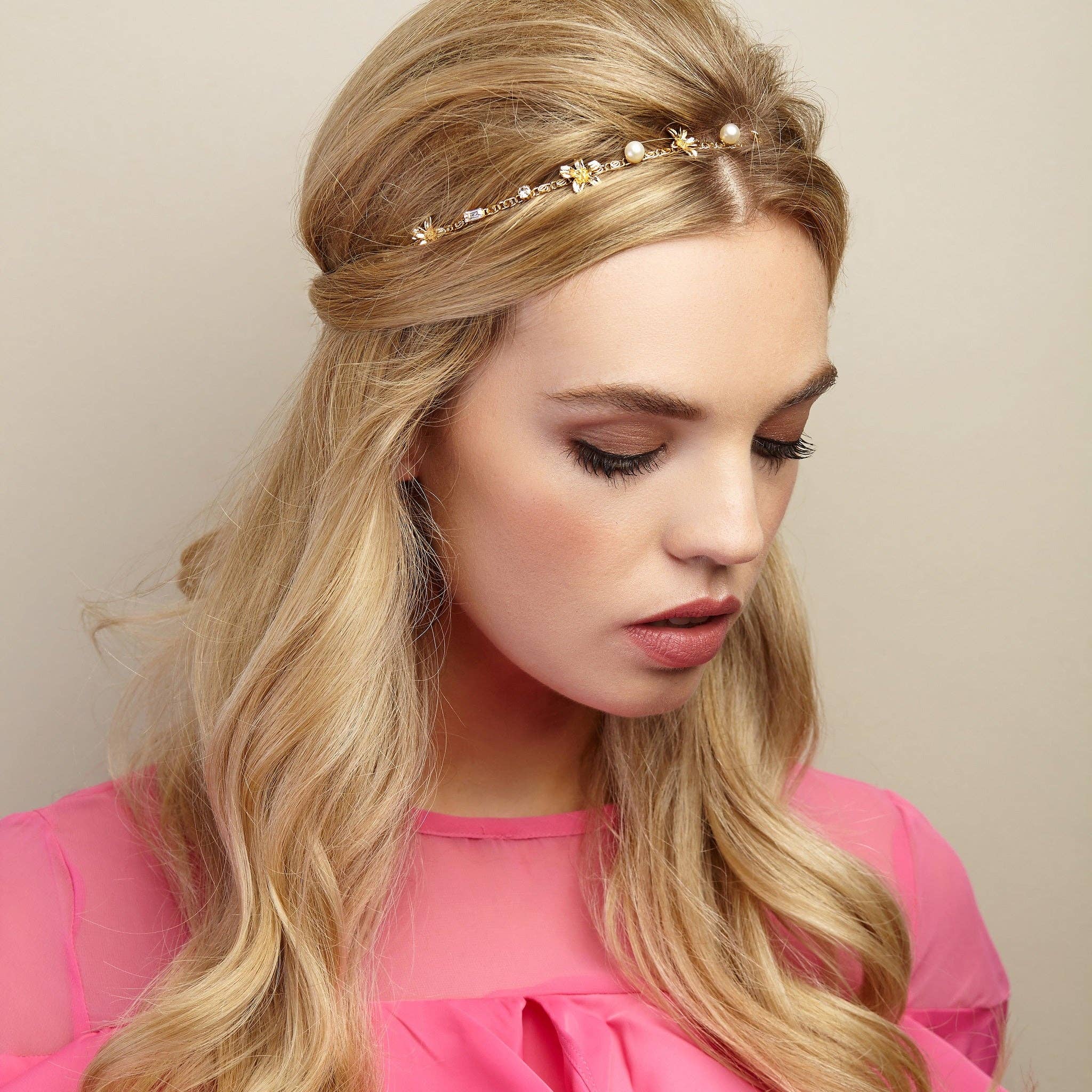 QueenMee Accessories - Wholesale Fashion Headband - Women's - Chain Headband with Pearls6