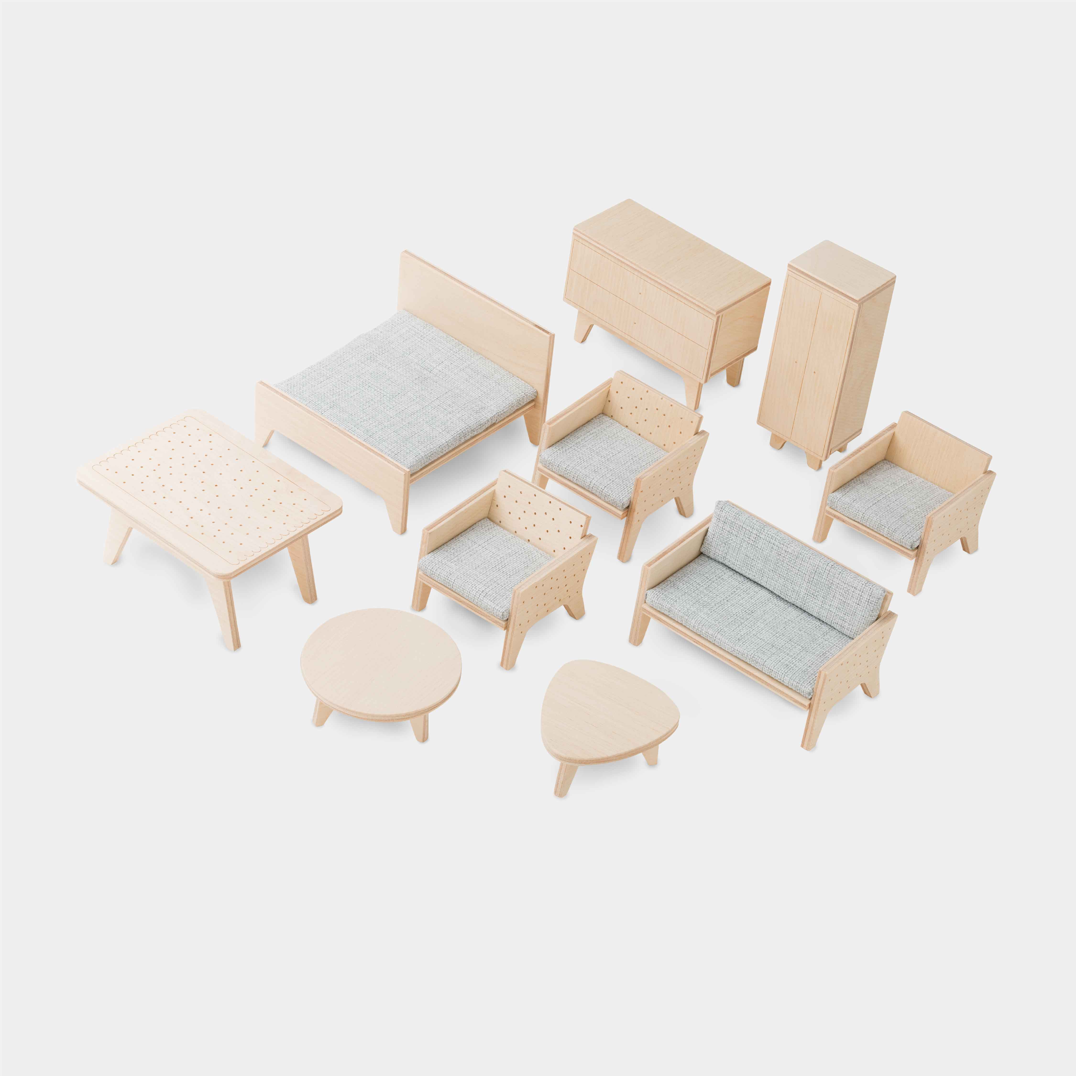 milin - Vente Accessoire de poupée – enfant - Meubles en bois pour maison de poupée, Meubles miniatures2