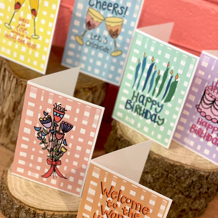 Calla Collective - Wholesale Birthday card - 'Happy Birthday' Cake - CHECK CARD2