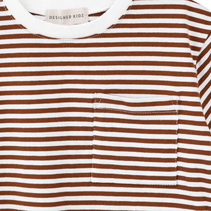 Designer Kidz - Wholesale T-Shirt - Kids - Harvey S/S Stripe T-Shirt - Cocoa
