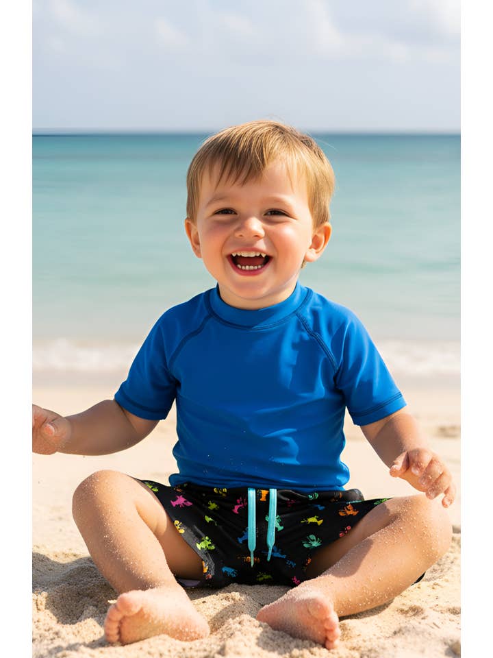 Limeapple - Wholesale Swim Shorts - Kids - Dylan Boys Multicolor Lobster Print Board Shorts4