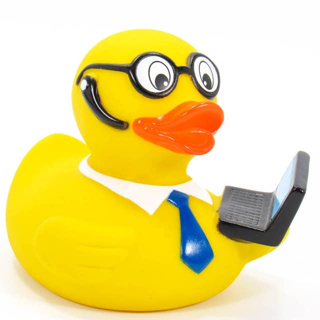 Computer Geek Rubber Duck for wholesale by Ducks in the Window