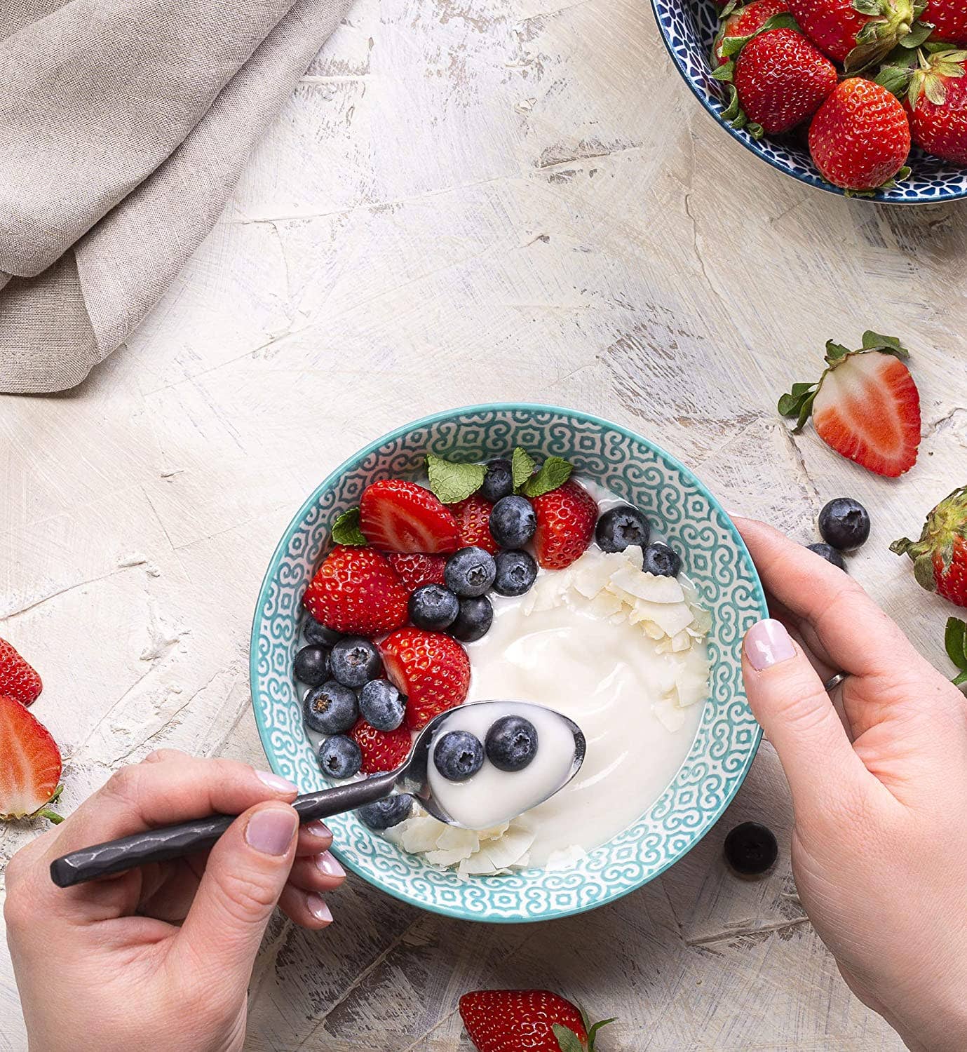 Kook - Wholesale Bowl - Kook Geometric Cereal Bowls, 18 oz, Set of 63