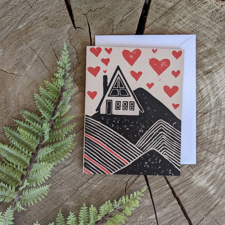 tarjeta de felicitación | amor de cabaña - San Valentín para venta al por mayor de ilikesara | art + goods