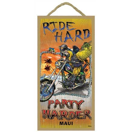 Roulez fort, faites la fête plus fort avec un perroquet sur une moto pour la vente par SJT Enterprises, Inc.