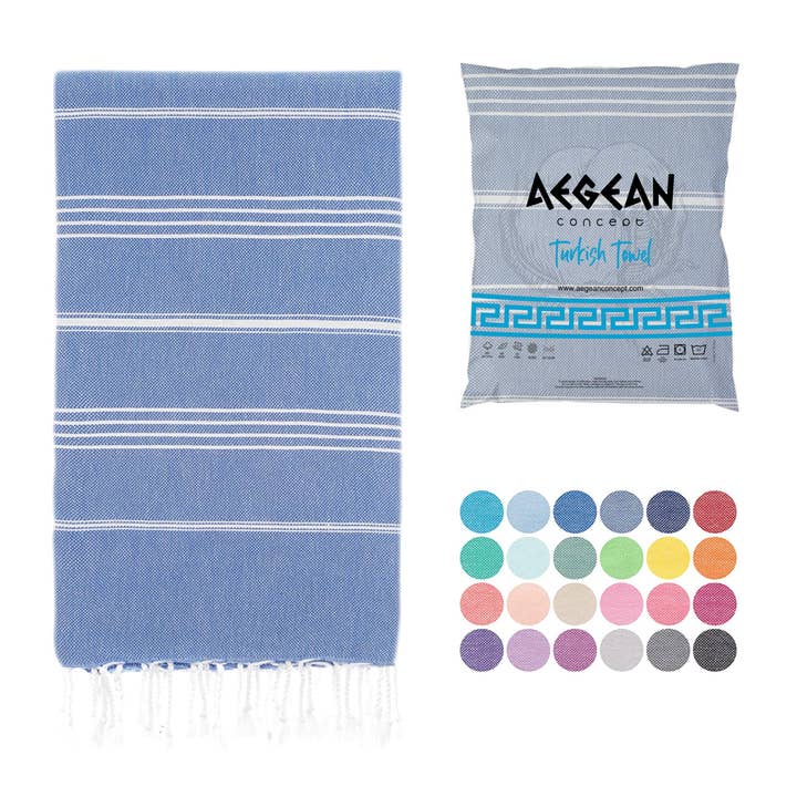 Aegean Concept - Wholesale Beach Towel - Aegean Concept Turkish Beach Towels – Oversized, Quick-Dry, Soft & Packable – Anthracite, 37 x 77 inches – Ideal for Swimmers & Travel – Pack of 111