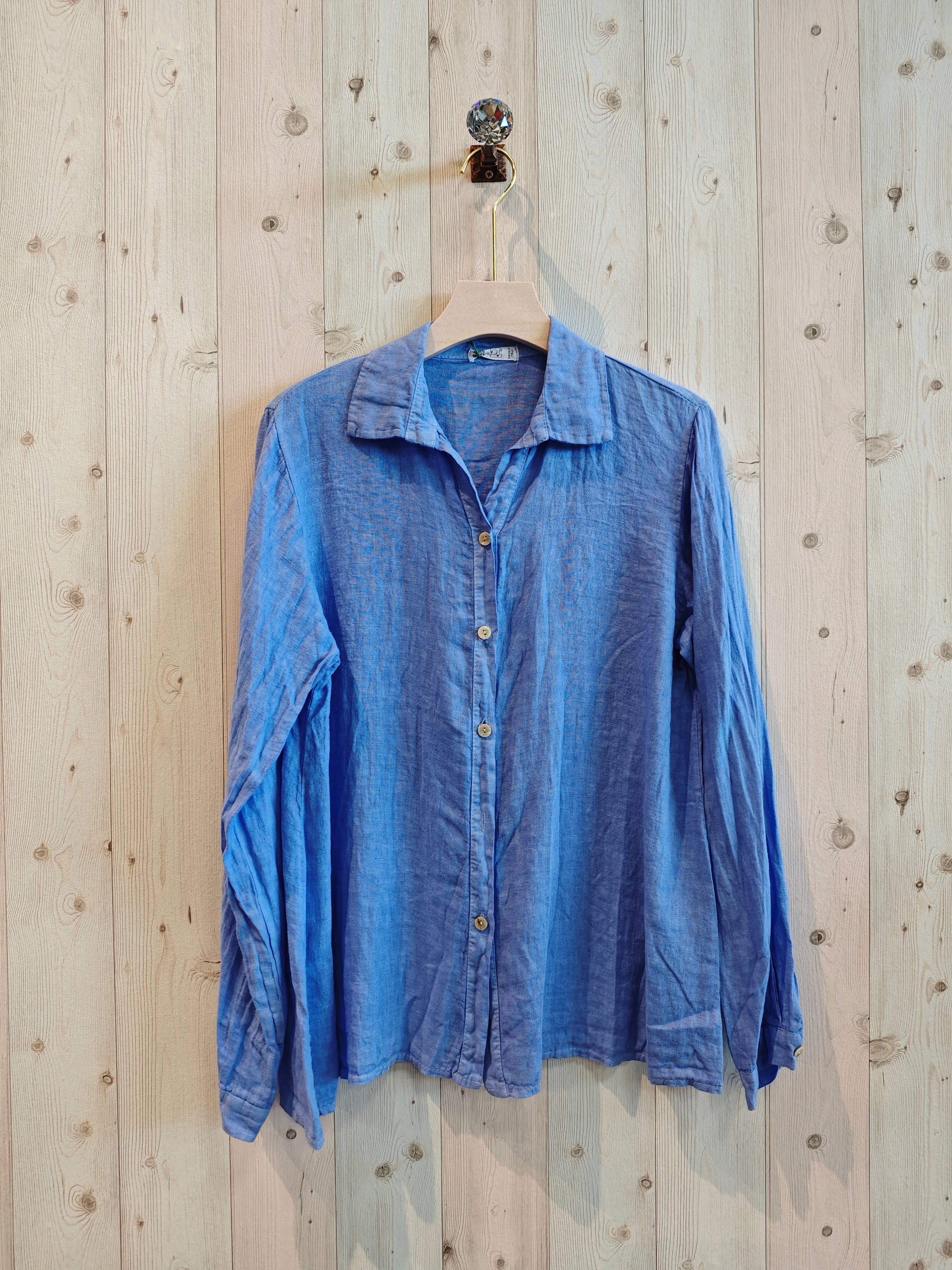 Linen & More - Vente Chemise à col boutonné – femme - Chemise basique pour femme 100 % lin20