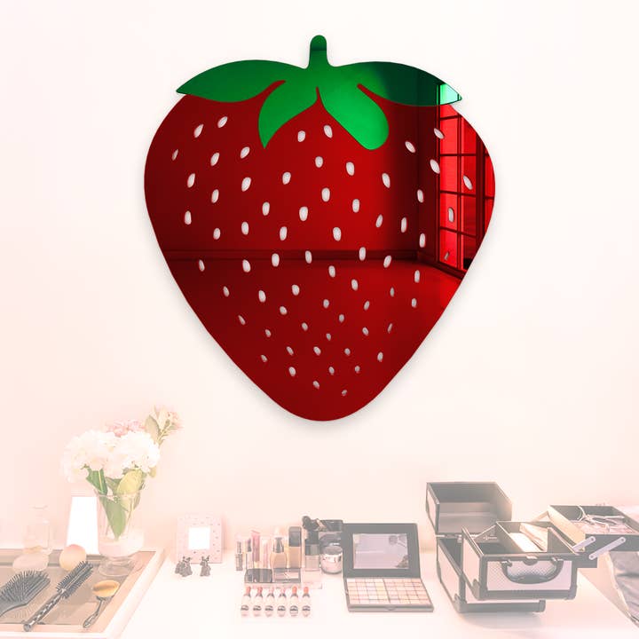 Strawberry | Acrylic Art | Mirrored Wall Sign for wholesale by 4ArtWorks
