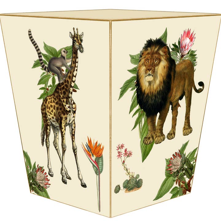 African Obsession on Ivory Wastepaper Basket for wholesale by Marye-Kelley