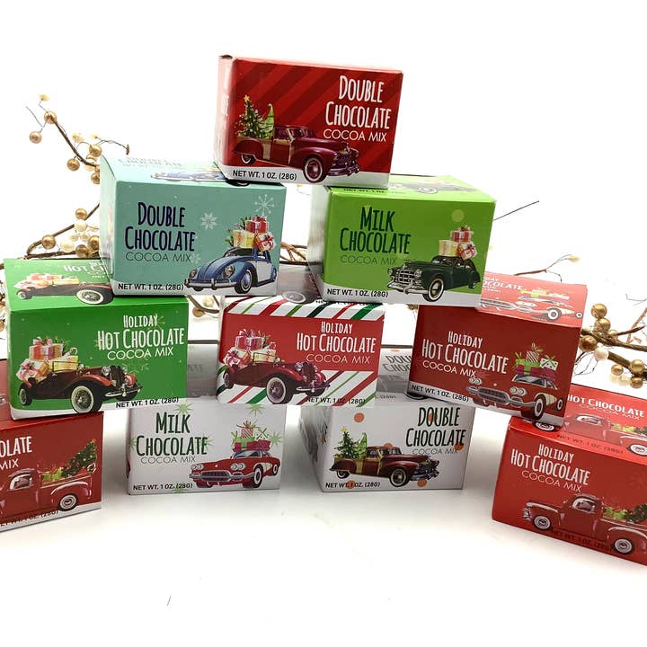All Little Cute Things - Wholesale Hot Cocoa Mix/Kit - Hot Cocoa Mix Assortment of Vintage Cars Flavored Chocolate