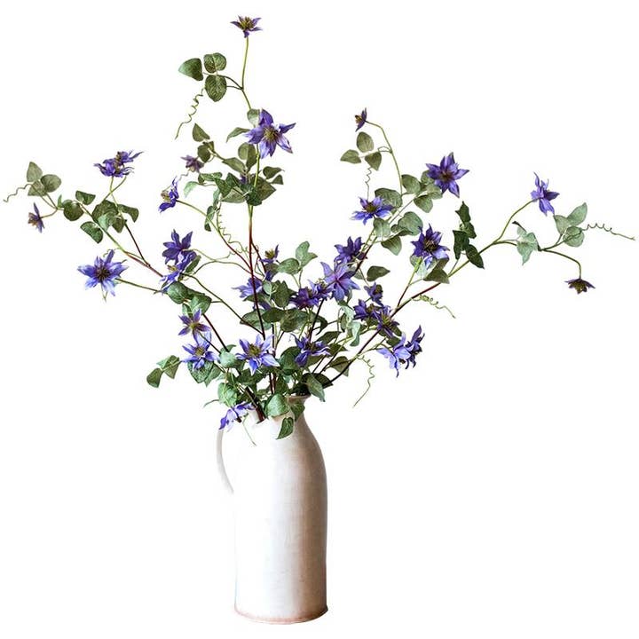 Rustic Reach - Vente Fleurs artificielles - Tige de clématite allemande violette de 40 pouces de haut3