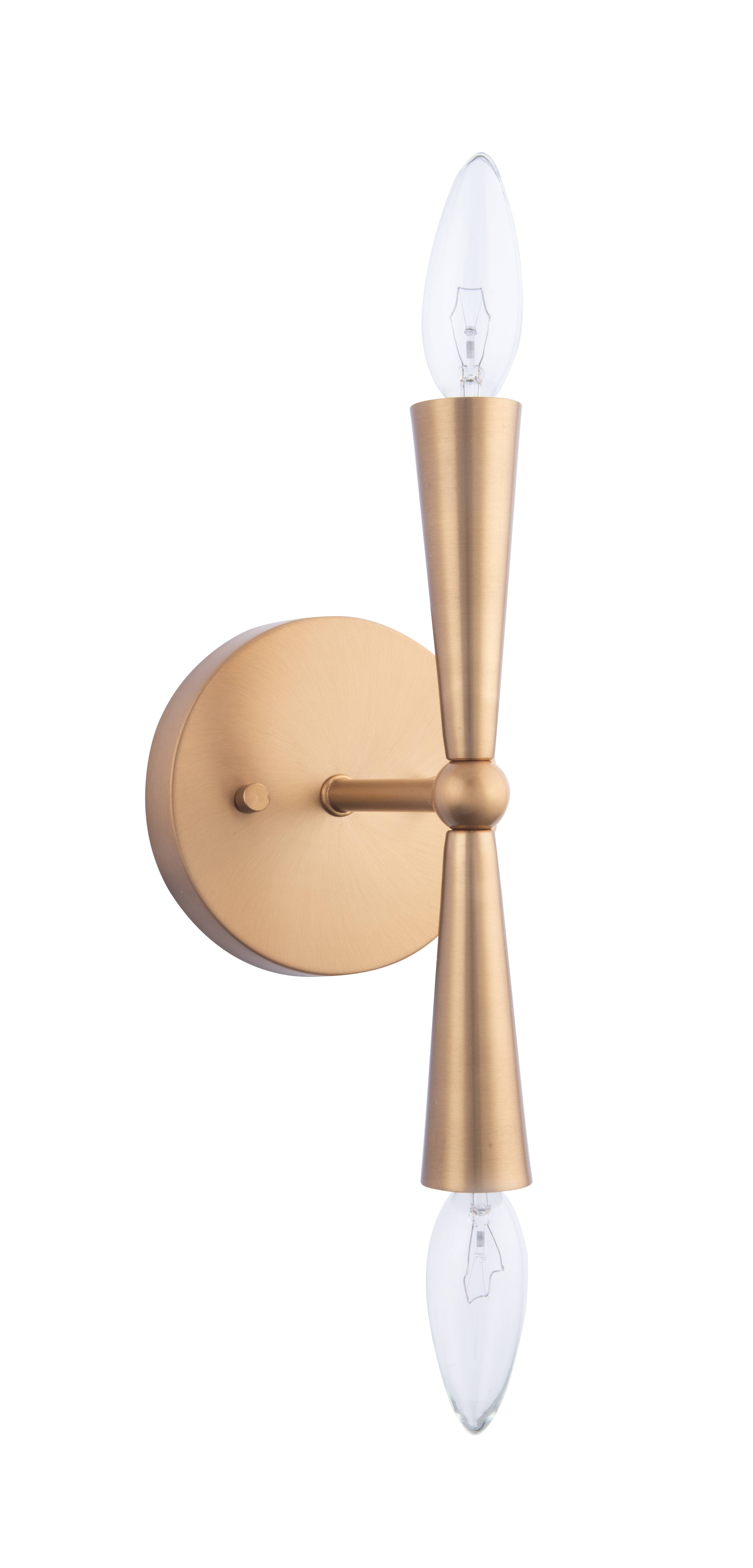 Brio Lighting - Wholesale Sconce - Sale - Mizu MidCentury Modern Gold 2-Light Wall Sconce Light6