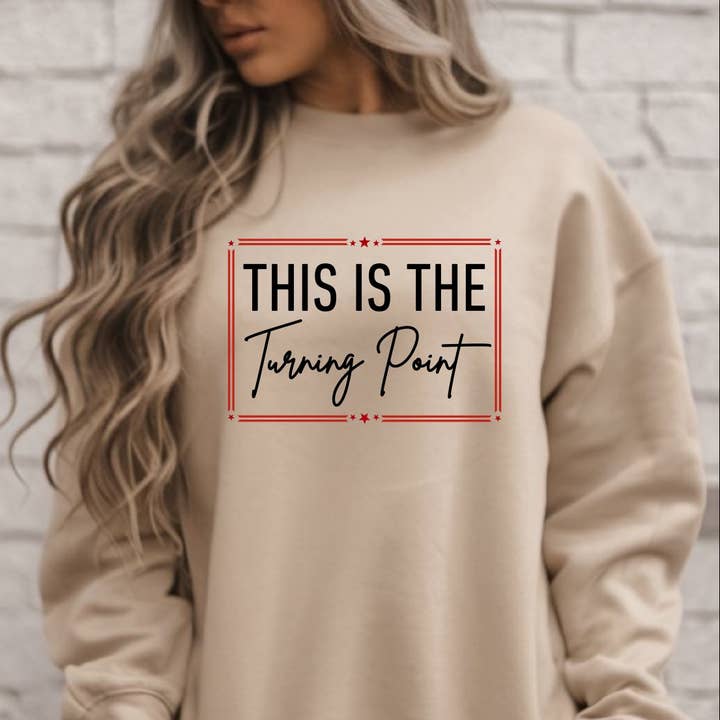 Turning Point Graphic Crewneck Sweatshirt for wholesale by The Co-Founder and Co.