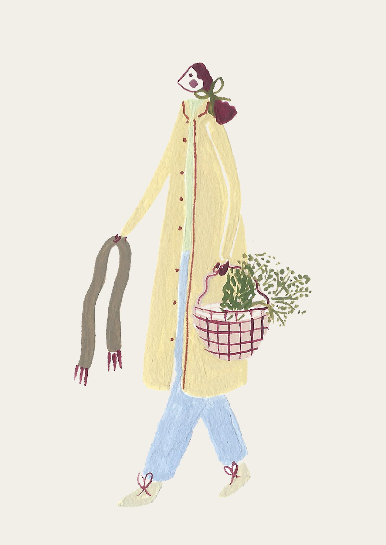 Harriet Watson – wholesale Everyday greeting card – Back from Foraging mini card1