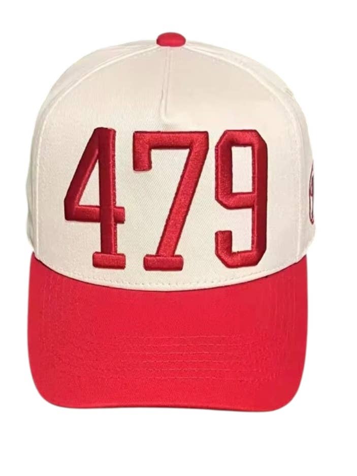 happy state natural red 479 text hat cap state shape for wholesale by Happy State Co
