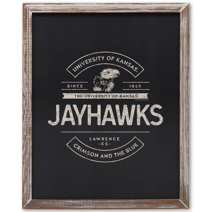 University of Kansas Framed Wood Wall Decor for wholesale by Open Road Brands, LLC