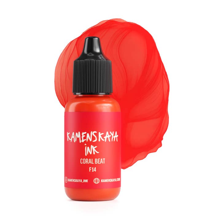 KAMENSKAYA – wholesale Craft supplies – Neon Alcohol Ink F-14 "Coral Beat"0