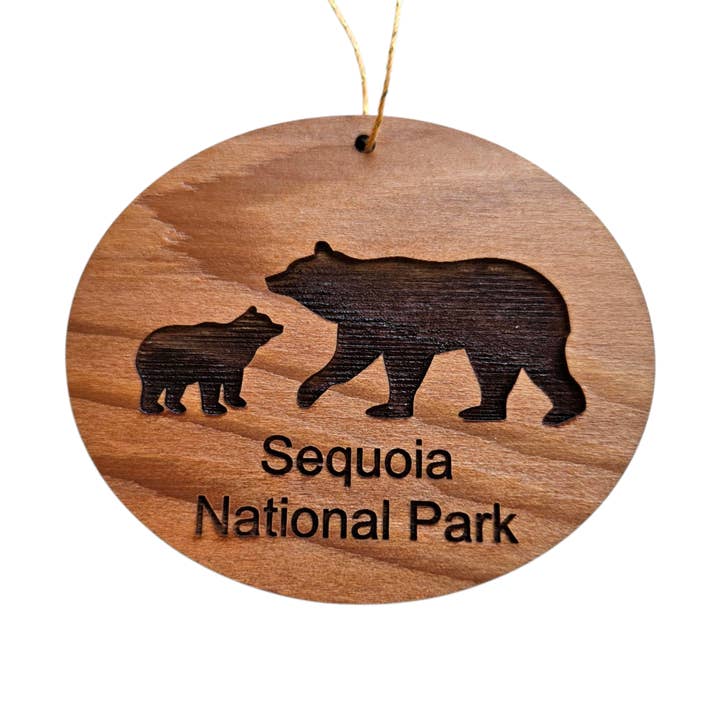 Souvenir Ornement Ours et Ourson du Parc National de Sequoia - 1064SEQ pour la vente par Happy Wood Products