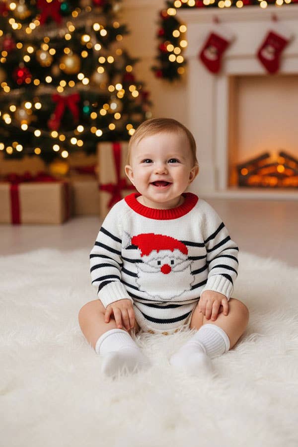 luluclothes - Wholesale Jumpsuit - Baby - Knitted sweater christmas santa infant baby onesies 250706M