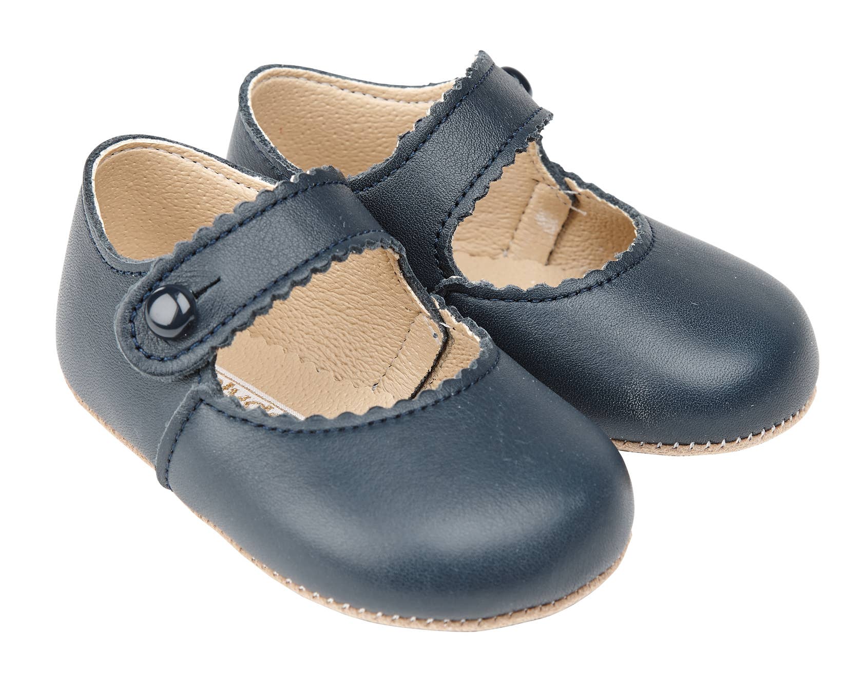 Early Days & Baypods – wholesale Cot shoes – Baby – Emma Early Days leather bar shoe, button fastening7