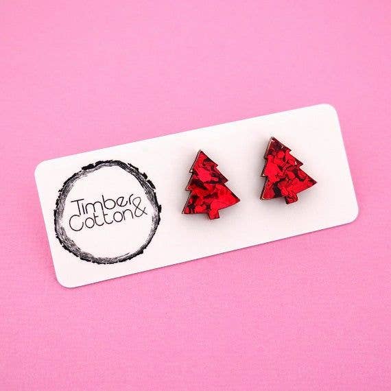 Girlfetti - Wholesale Stud/Post Earrings - Christmas Tree Acrylic Stud Earrings3
