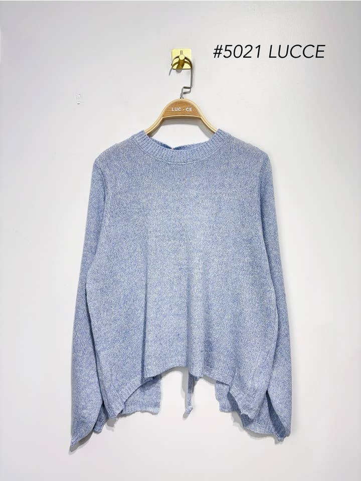 LUCCE - Vendita all'ingrosso Maglione tricot - Donna - Maglione Aperto Dietro con Nodo - 5021