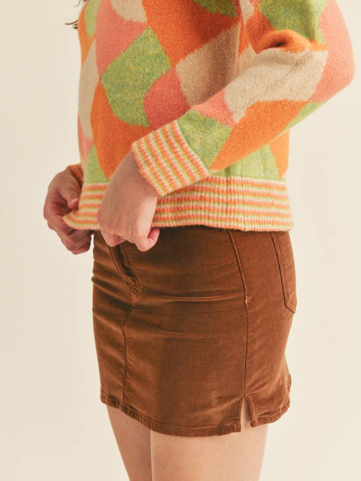 &MERCI - Wholesale Knit Sweater - Women's - COLORFUL ABSTRACT KNIT SWEATER MSW102843