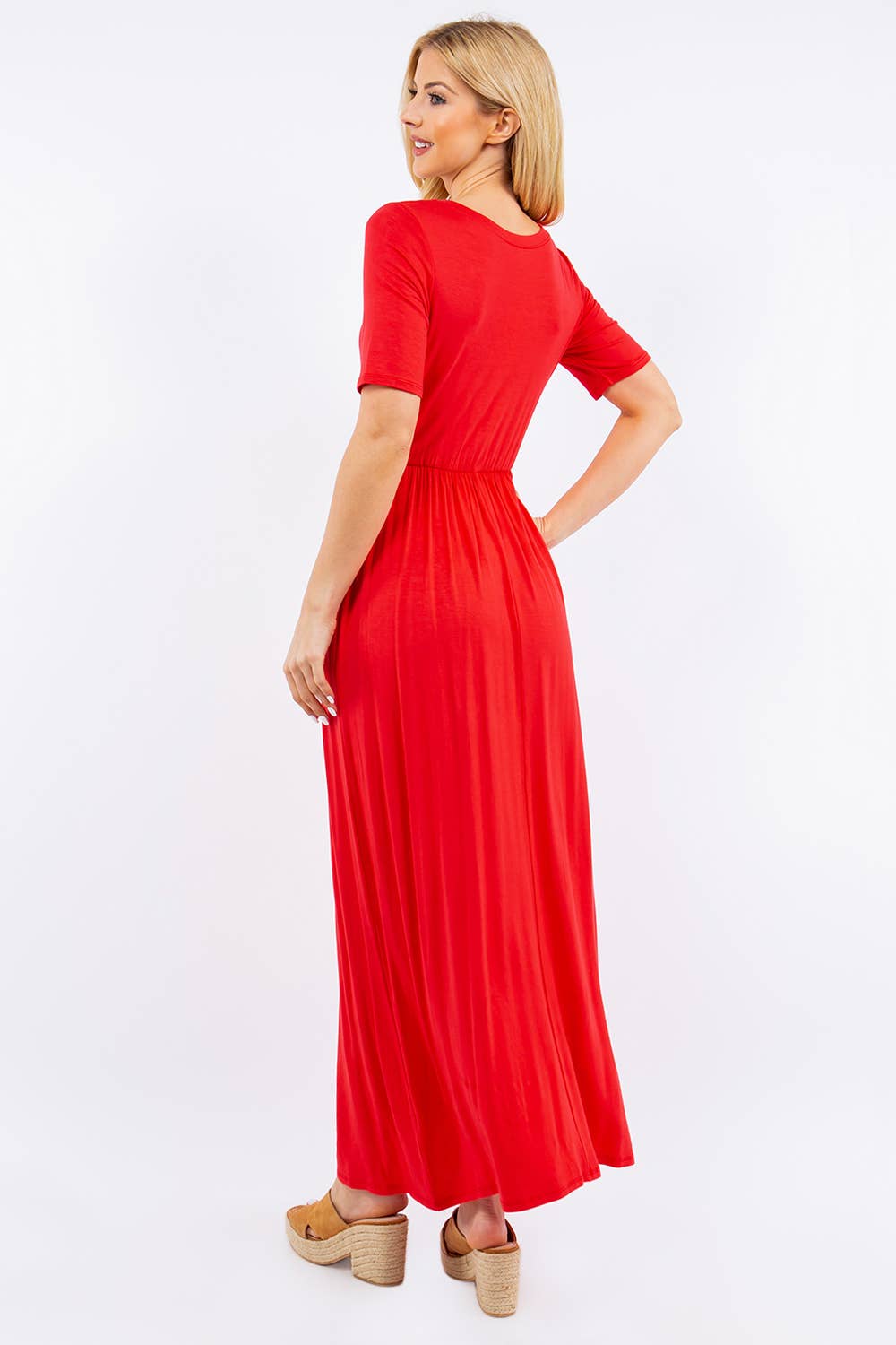 Celeste Clothing - Wholesale Dress - Women's - PLUS SIZE MODEST MAXI DRESS WITH POCKETS -CD23411T-PL35