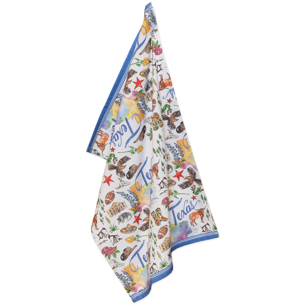 Boston International - Vente Torchons - Ensemble de 2 torchons en coton de 28 po de la collection TX Texas State1