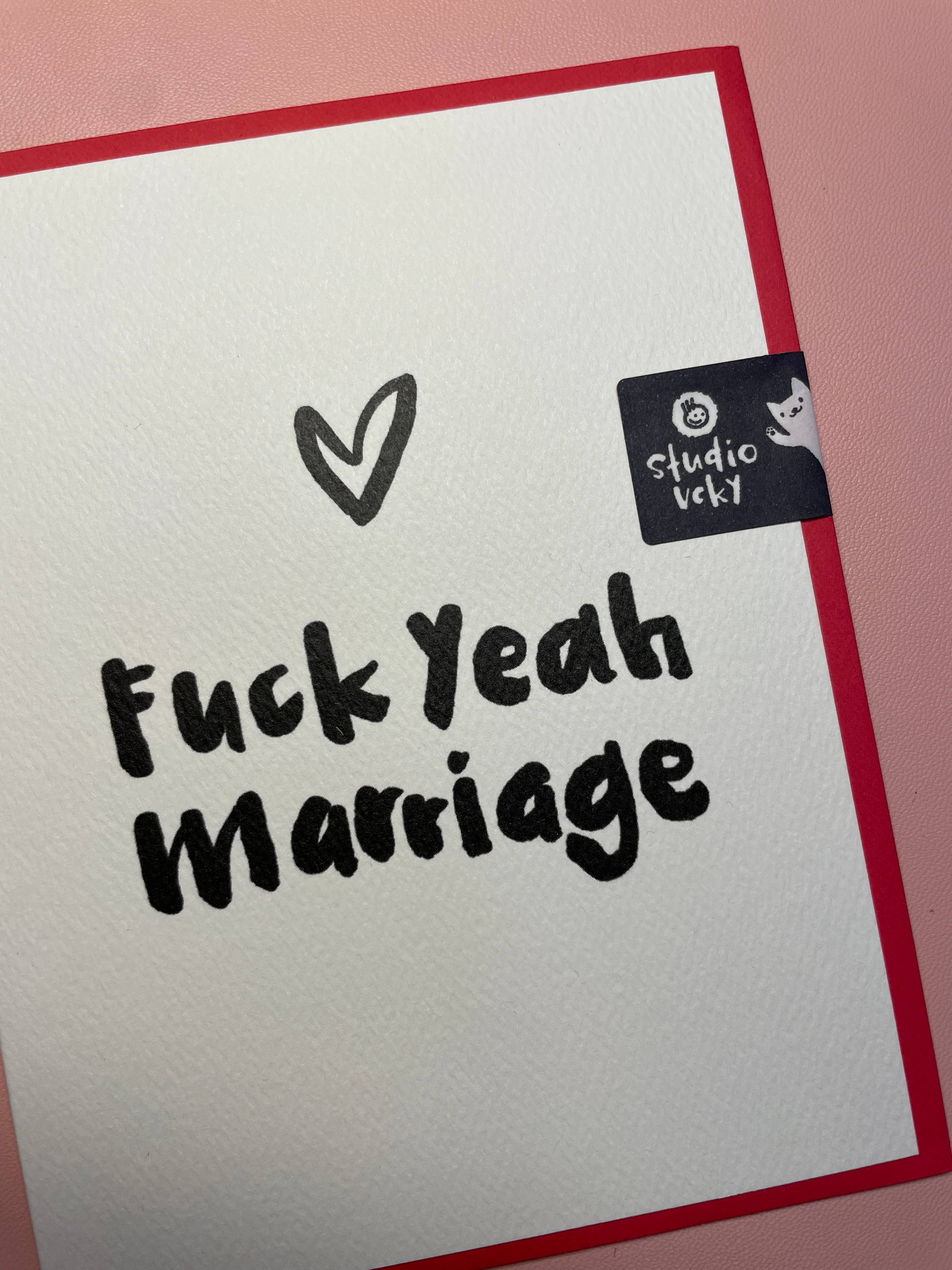 studio vcky - Wholesale Wedding Card - Greeting Card - Pen15 - Fuck Yeah Marriage1