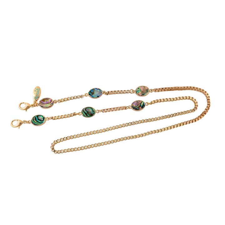 naples mask / eyeglasses convertible chain with oval abalone accents for wholesale by The Beach and Back