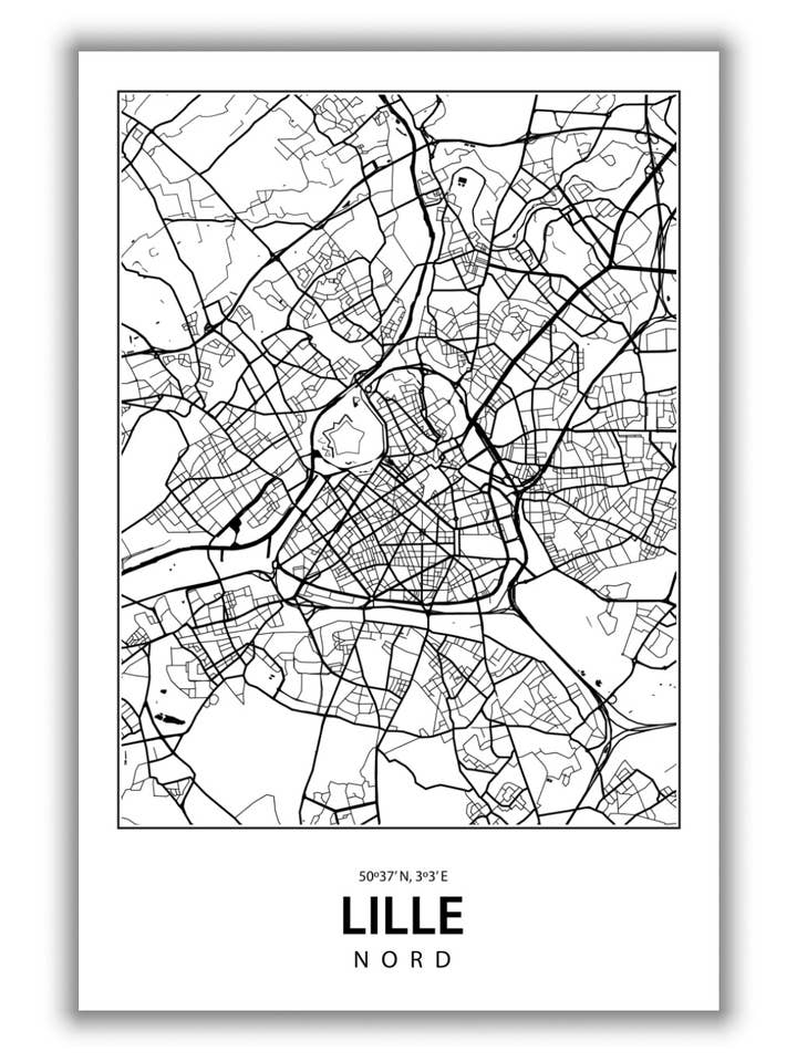 Map of Lille for wholesale by Stanley Print House