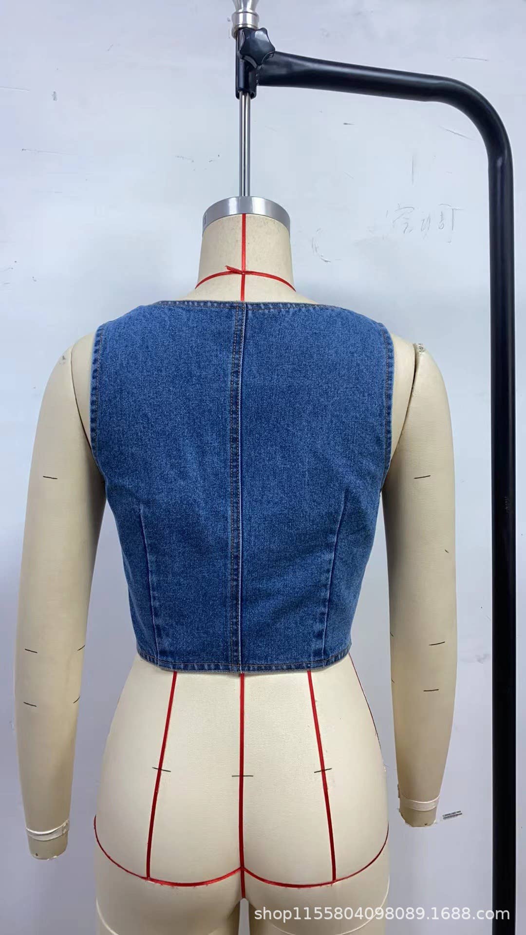 Hope & Sunshine - Wholesale Outerwear Vest - Women's - Sleeveless V-Neck Denim Vest5