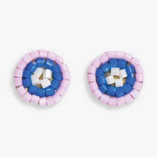 Rowan Circles Beaded Post Earrings Light Lavender Wholesale for wholesale by INK + ALLOY