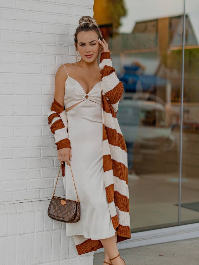 RK602505 - CAMEL/IVORY DUSTER CARDIGAN for wholesale by Rokoko by Dazz