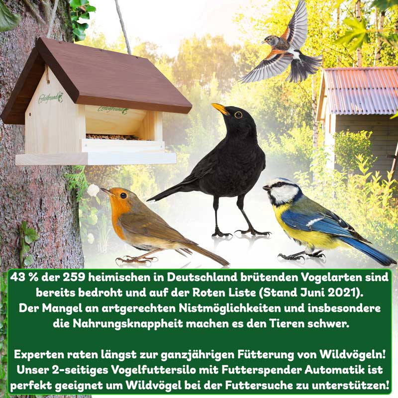 Erdenfreund – Großhandel Vogelfutterspender – ERDENFREUND® Vogelfutterhaus Silo3