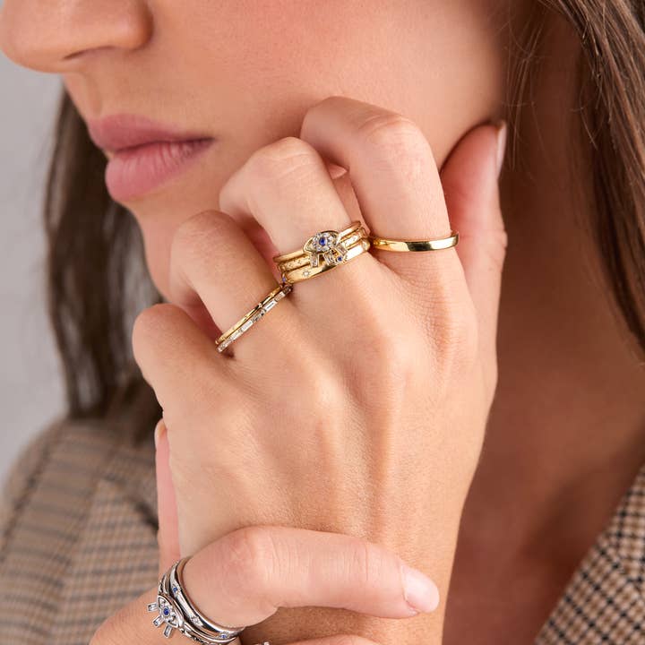 Alex and Ani - Wholesale Multi-Stone Ring - Evil Eye Stacking Ring Set of 311