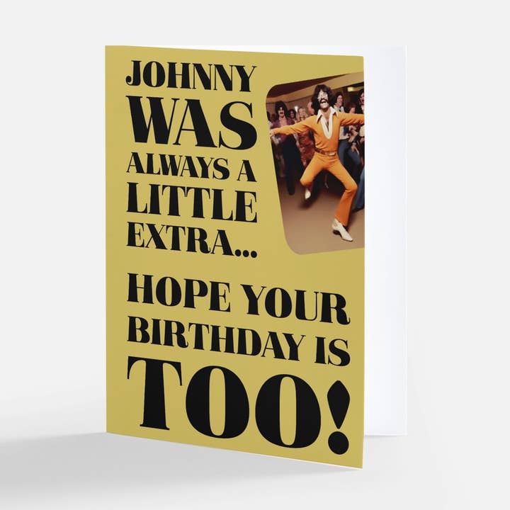 Johnny a toujours été un petit extra. J'espère que ton anniversaire le sera aussi ! pour la vente par Very Funny Vintage by Weird & Wrong