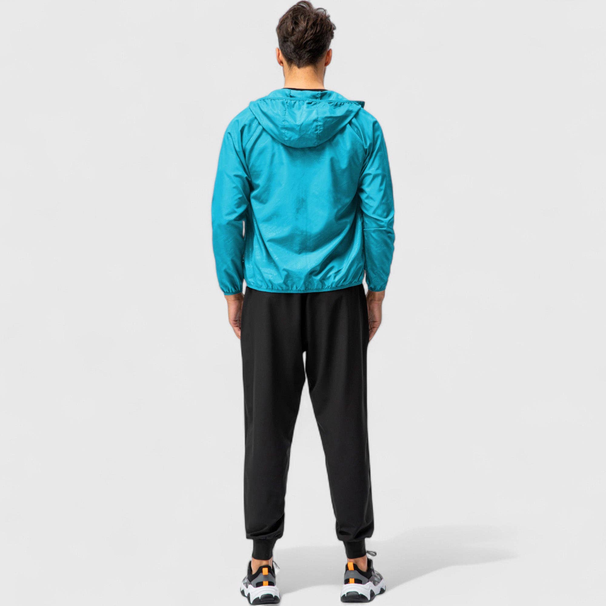 Active by Anna-Kaci - Wholesale Windbreaker - Men's - Men's Full Zip Hooded Windbreaker Jacket with Side Pockets a4