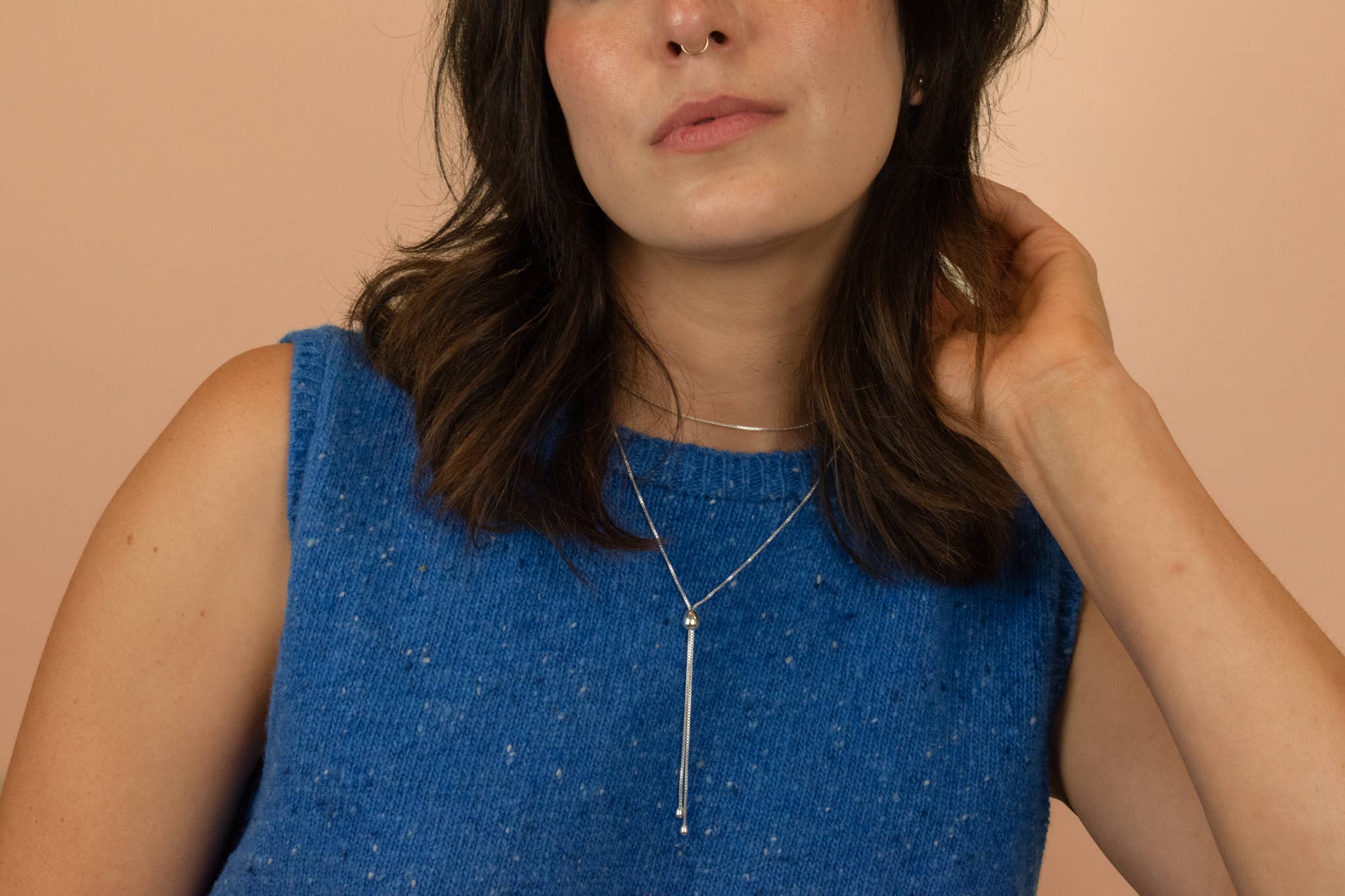 Cold Gold - Wholesale Y-Neck/Lariat Necklace - The Infinity Bolo Necklace in Sterling Silver8