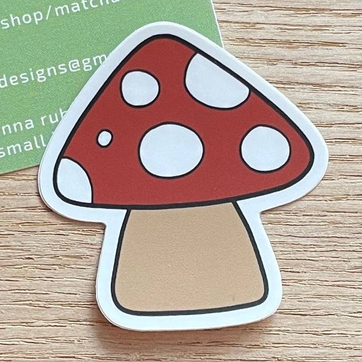mushroom sticker for wholesale by Matchai Designs