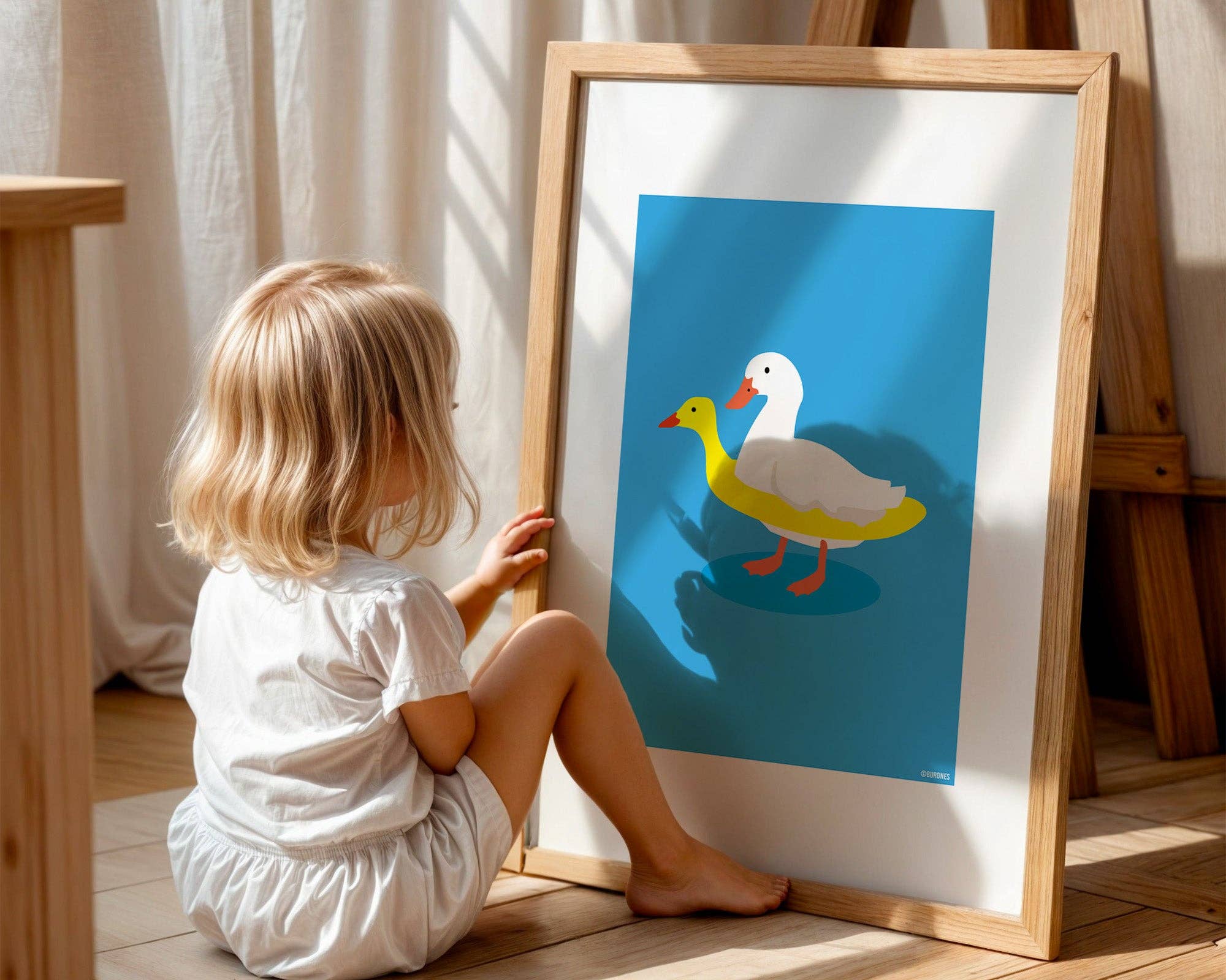 Burones - Wholesale Art Print - Artprint Eend met Zwembandje3