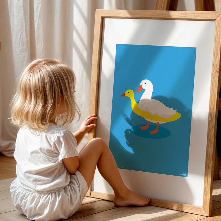 Burones - Wholesale Art Print - Artprint Eend met Zwembandje3